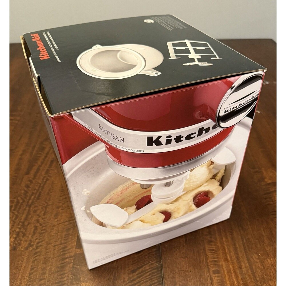 NIB KitchenAid KICA0WH Ice Cream Maker Attachment